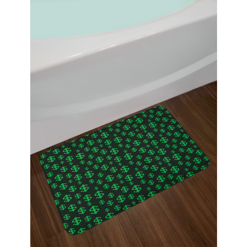 Pixel Art Dollar Pattern Bath Mat