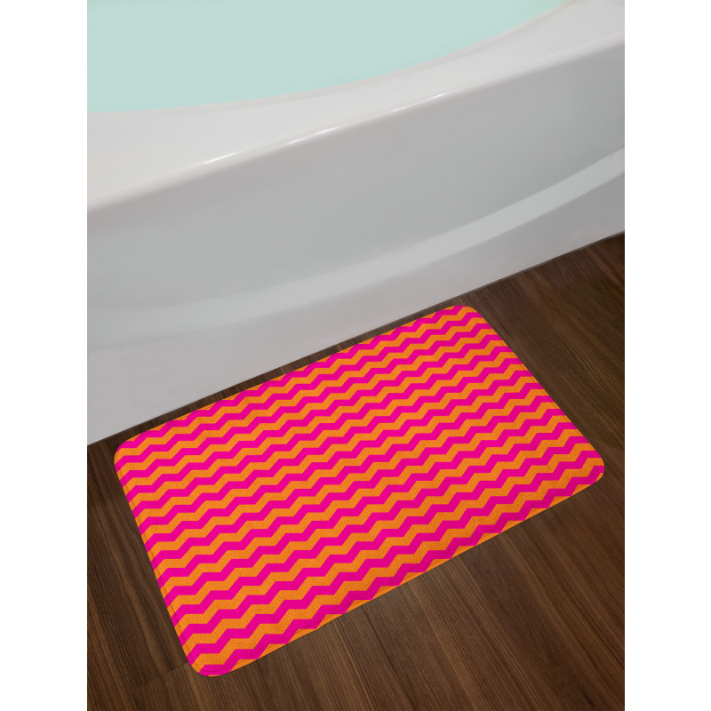 Zigzag Chevron Line Bath Mat