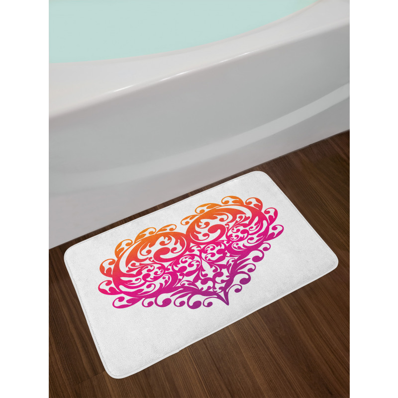 Scroll Heart Bath Mat