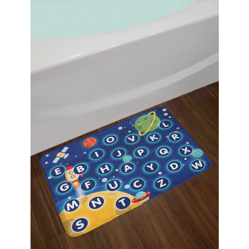 Space Letters Bath Mat