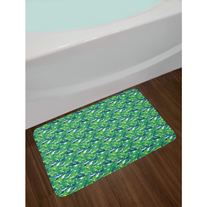 Lush Tropical Leaves Bath Mat