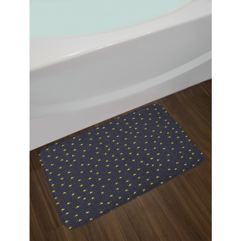 Yellow Stars and Dots Bath Mat