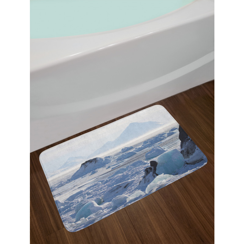 Arctic Winter Ice Lake Bath Mat