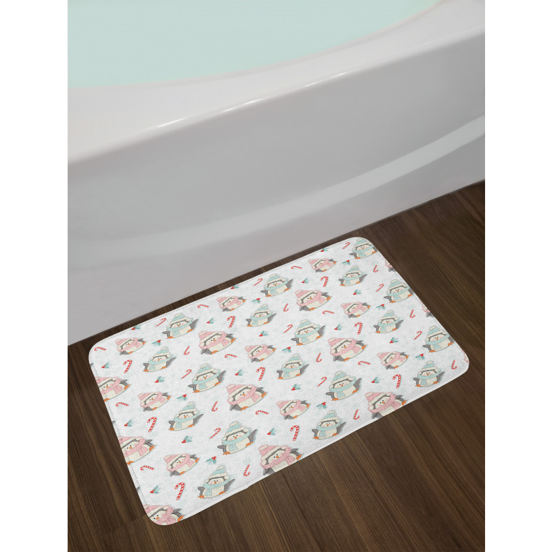 Christmas Penguins Bath Mat