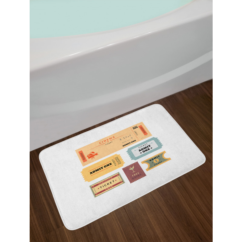 Retro Tickets Bath Mat