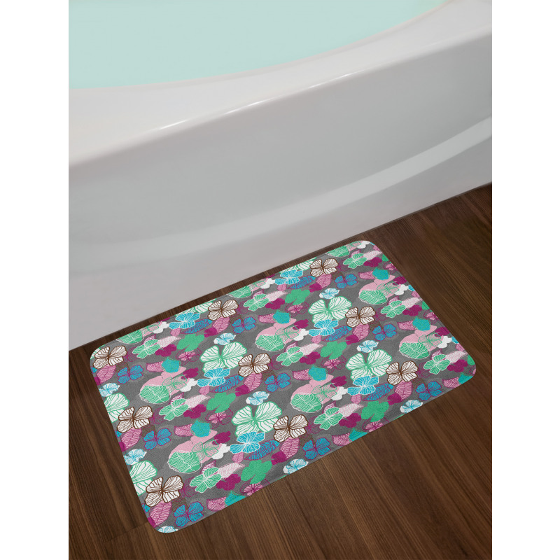 Hawaiian Blossom Plants Bath Mat