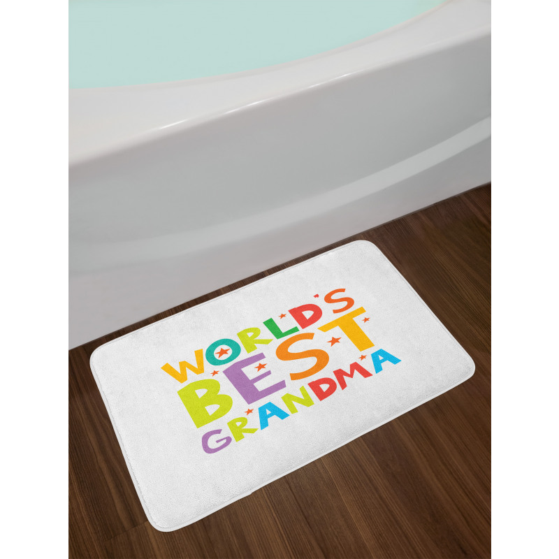 Cartoon Style Lettering Bath Mat