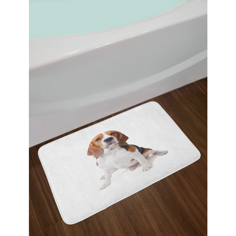 Puppy Dog Friend Posing Bath Mat