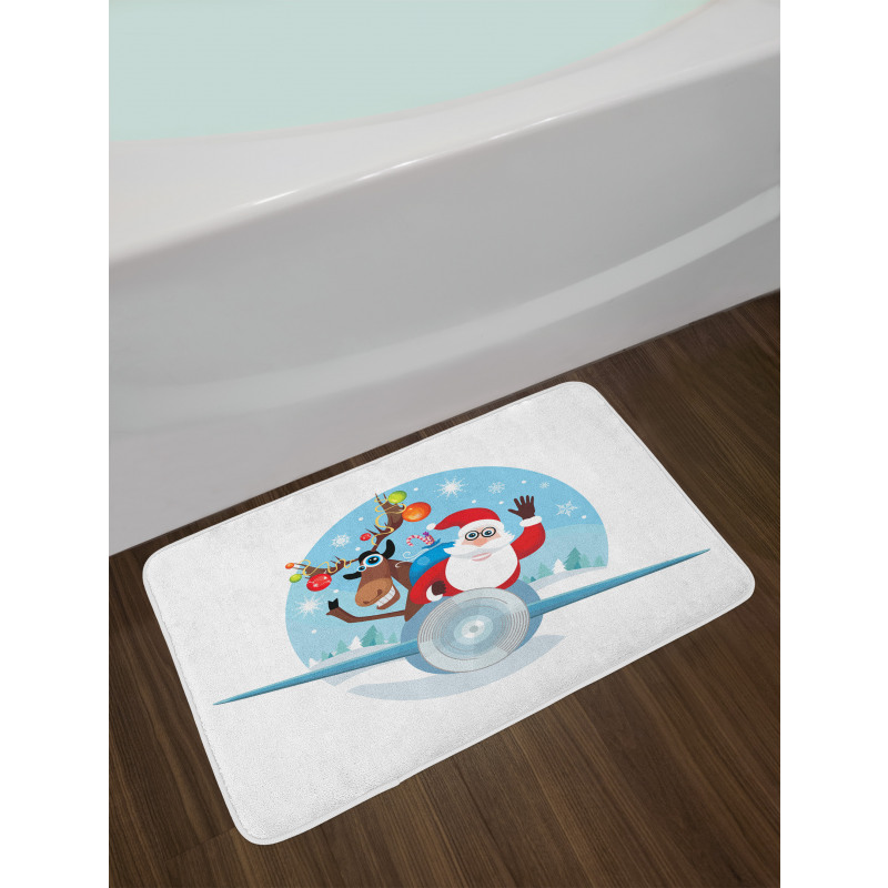 Reindeer and Santa Bath Mat