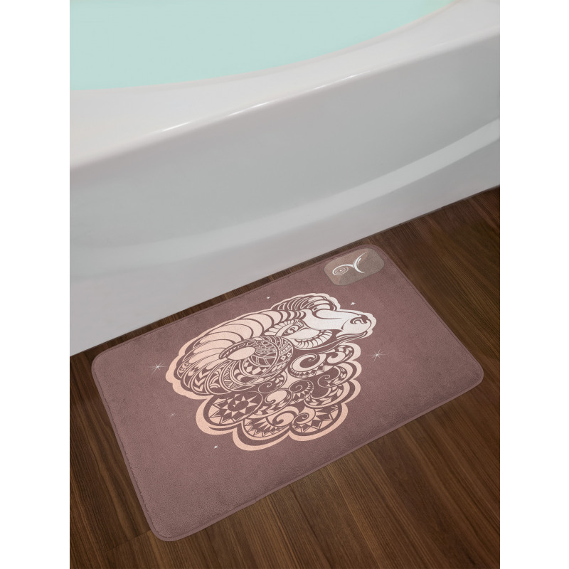 Ram Portrait Stars Bath Mat