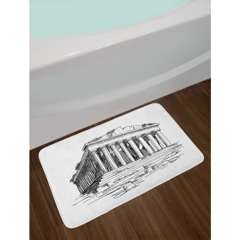 Greek Pantheon Sketch Bath Mat