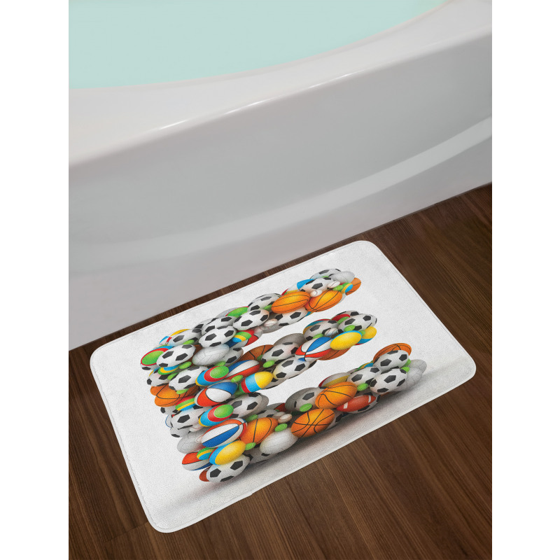 Sports Name Initials Bath Mat