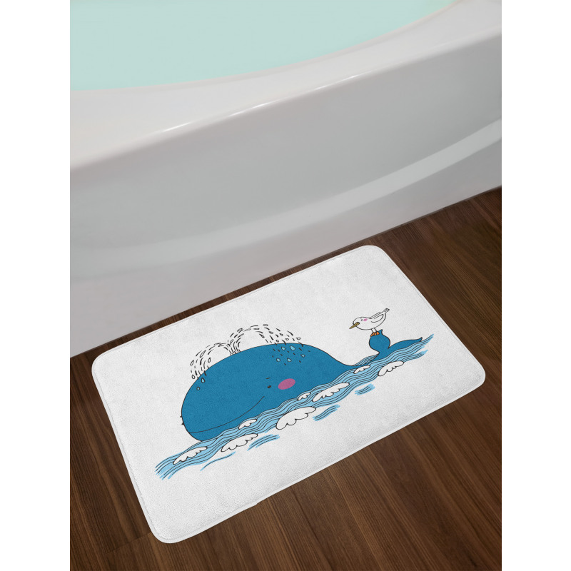 Sea Mammal with Seagull Bath Mat