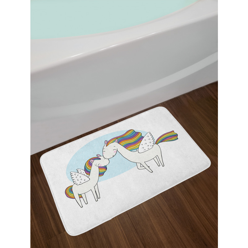 Colorful Pegasus Horses Bath Mat