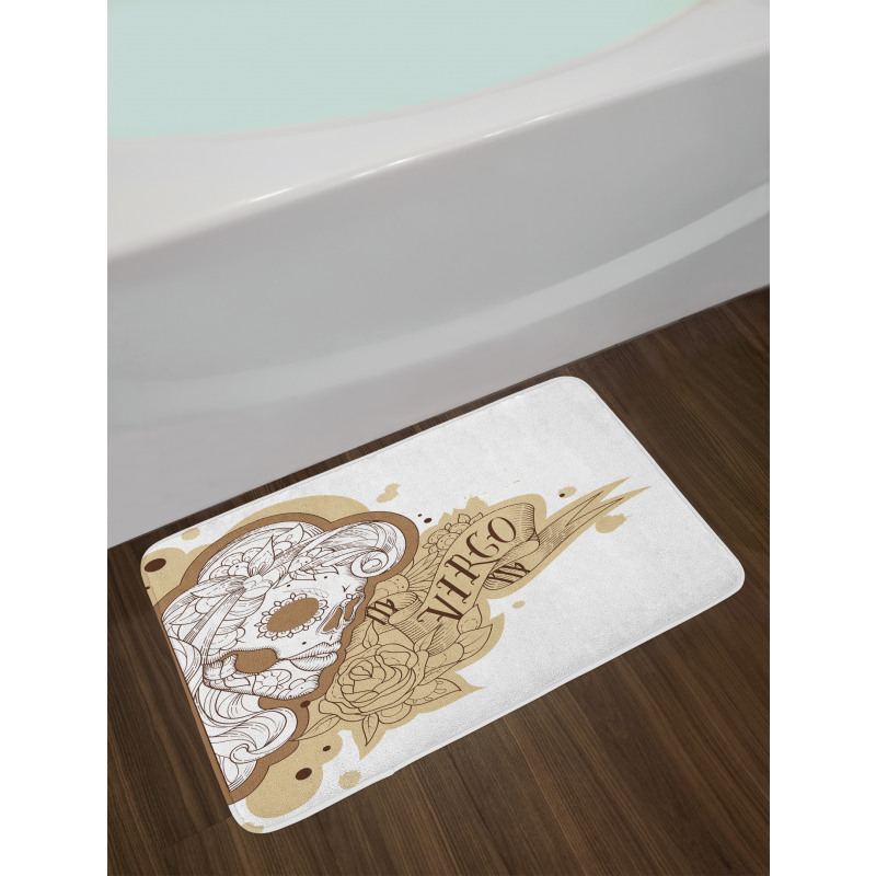 Gothic Lady Skull Bath Mat