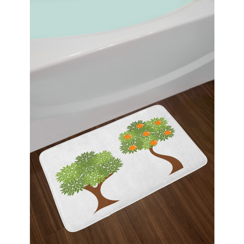 Trees with Leaves Bath Mat