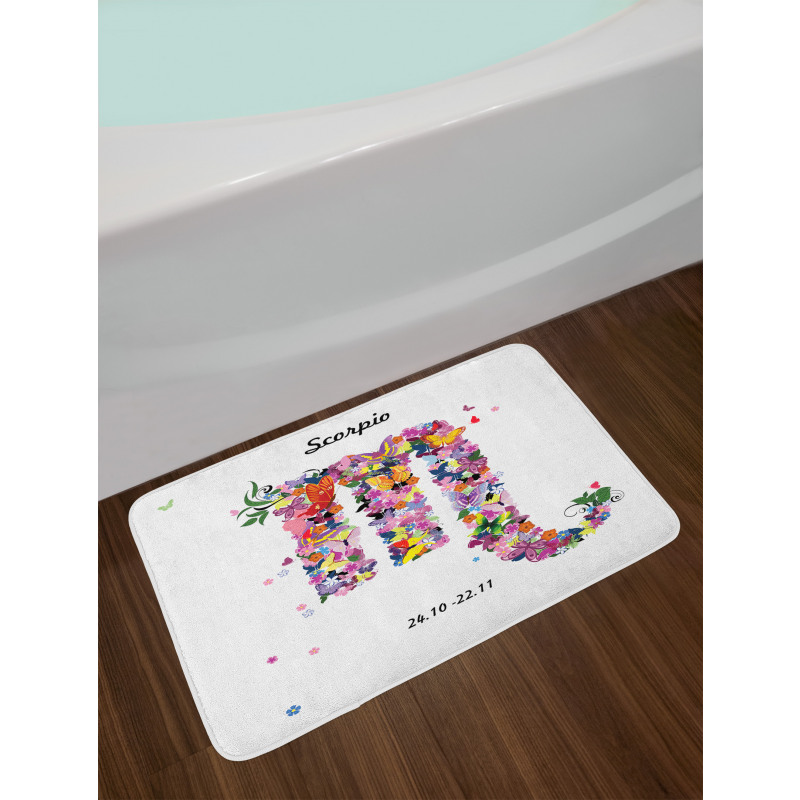 Floral Butterfly Bath Mat