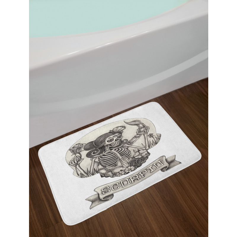 Skeleton Woman Bath Mat