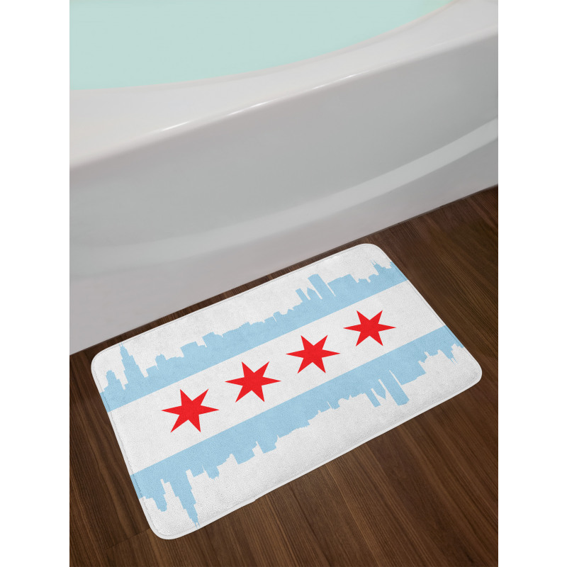 Buildings Flag Bath Mat