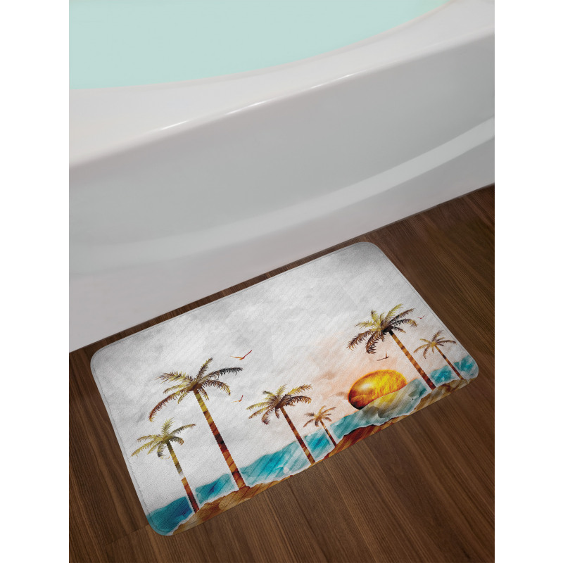 Tropic Landscape Art Bath Mat