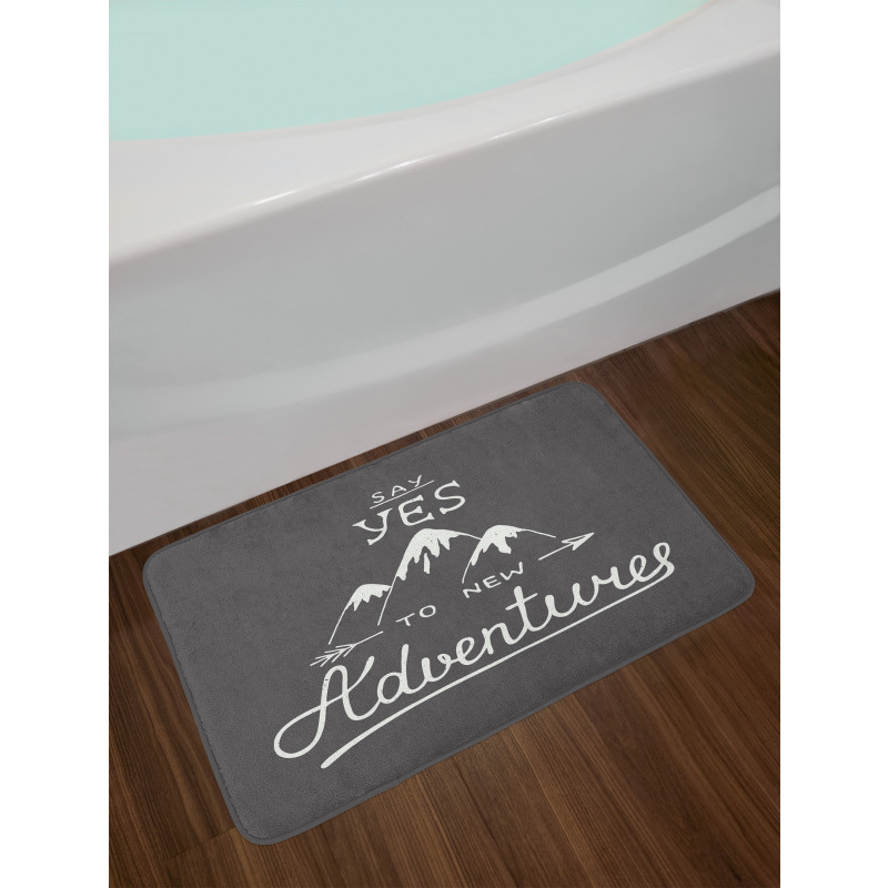 Words and Mountains Bath Mat