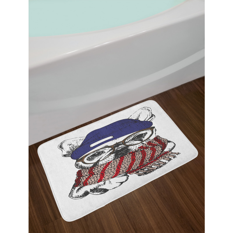 Cozy Hipster Winter Dog Bath Mat