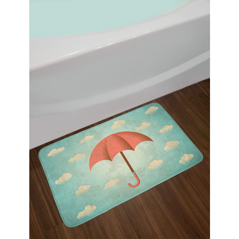 Vintage Cloudy Sky Bath Mat