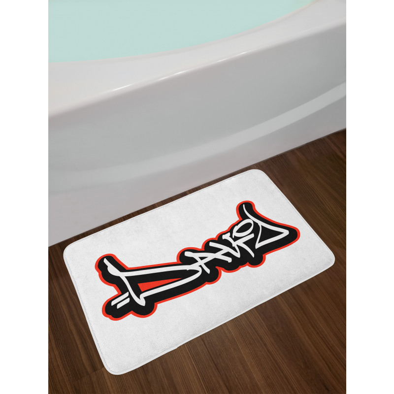 Scribbling Boys Name Bath Mat