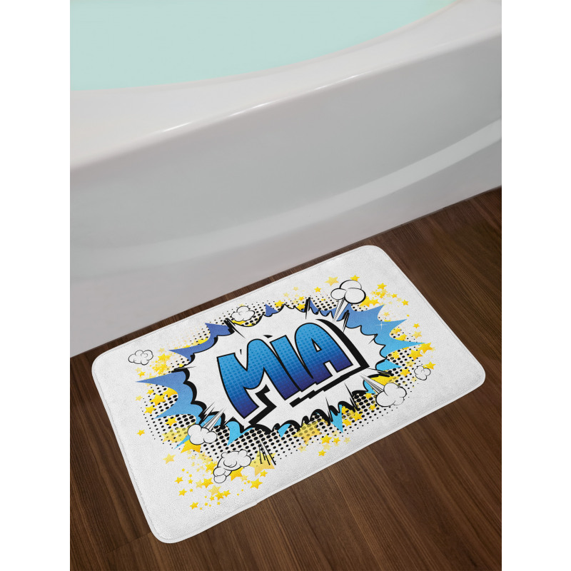 Feminine Name Comic Art Bath Mat