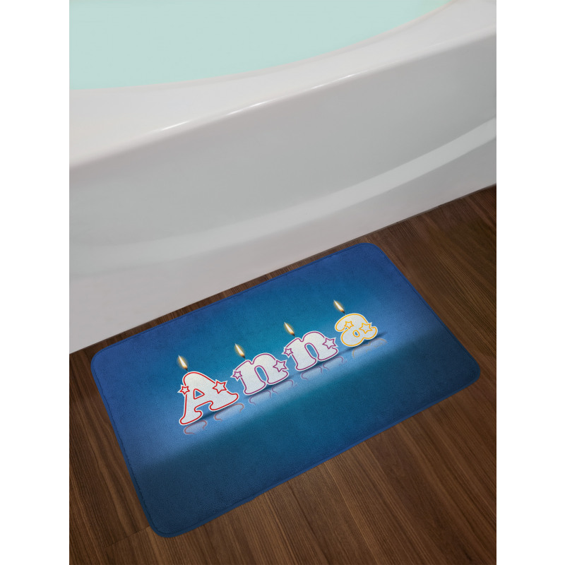 Birthday Candles Name Bath Mat