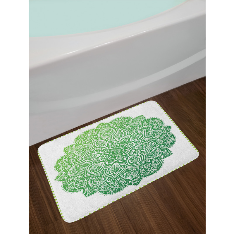 Ornate Floral Design Bath Mat