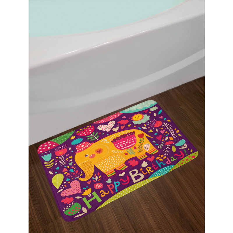 Doodle Birthday Animal Bath Mat