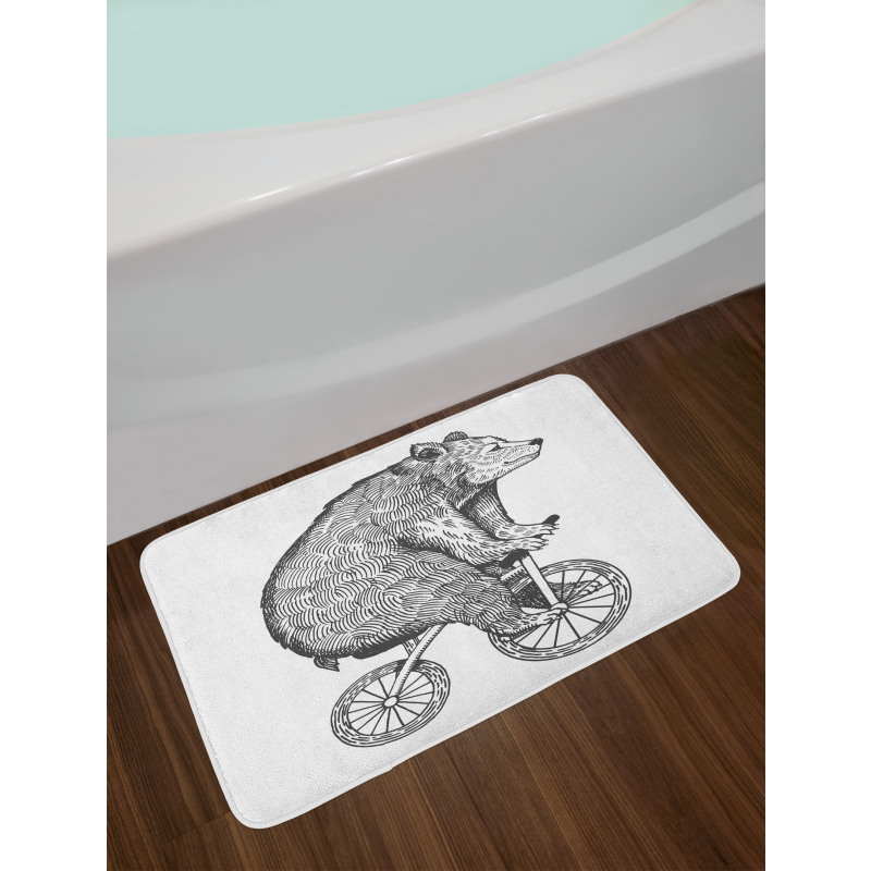 Funny Circus Bear Art Bath Mat