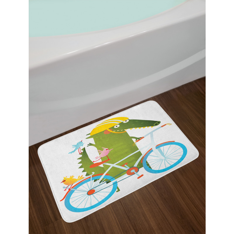 Crocodile Friends Bicycle Bath Mat