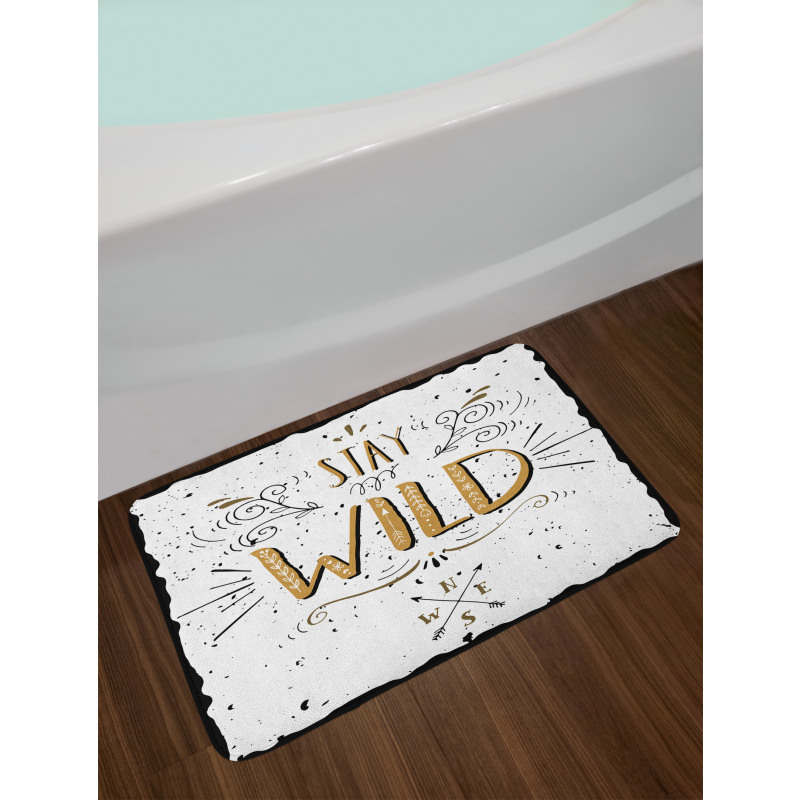 Stay Wild Hand Lettering Bath Mat