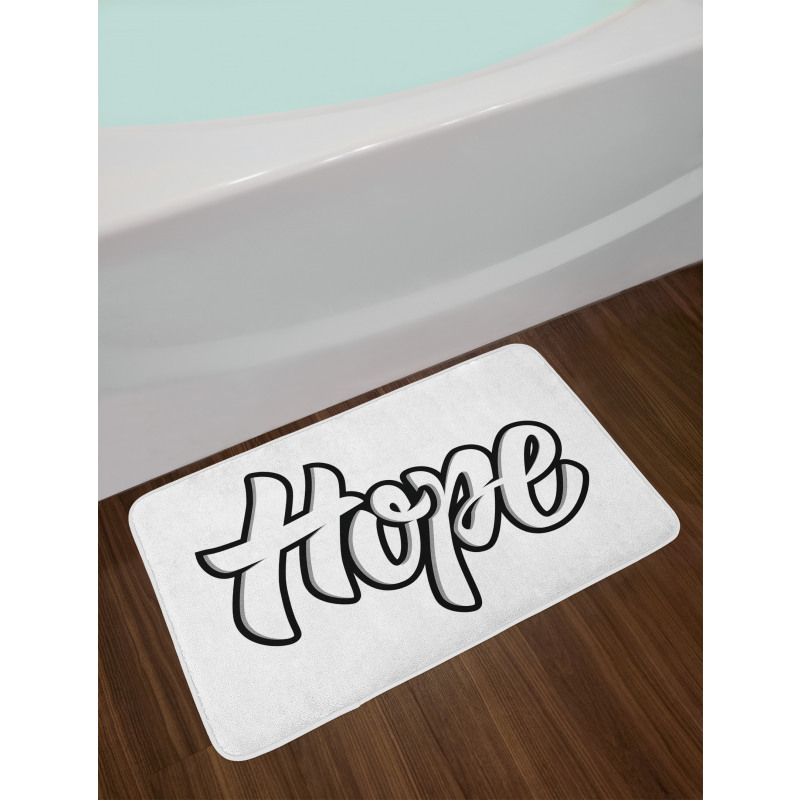 Hand Drawn Uplifting Words Bath Mat