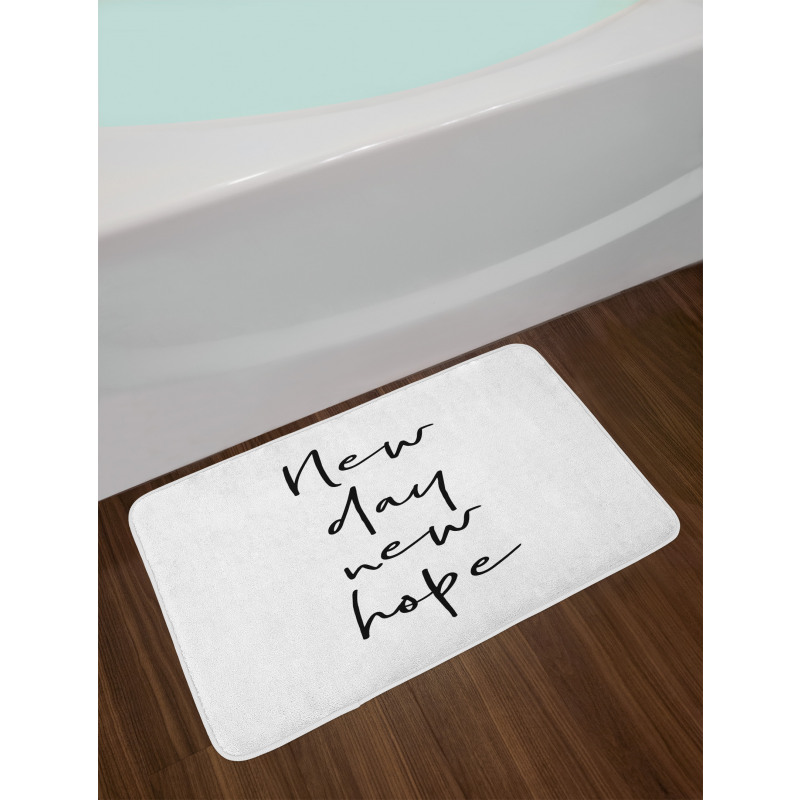 Motivational Calligraphy Bath Mat