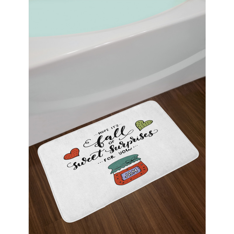 Sketch Style Jam in a Jar Bath Mat