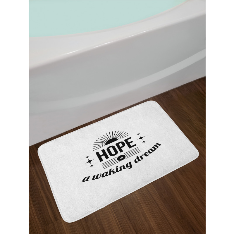 Monochrome Aphorism Words Bath Mat