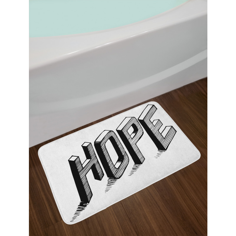 Sketch Letters with Lines Bath Mat