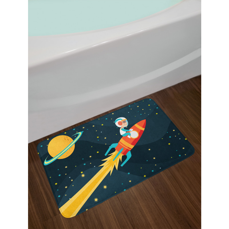 Boy on a Rocket Adventure Bath Mat