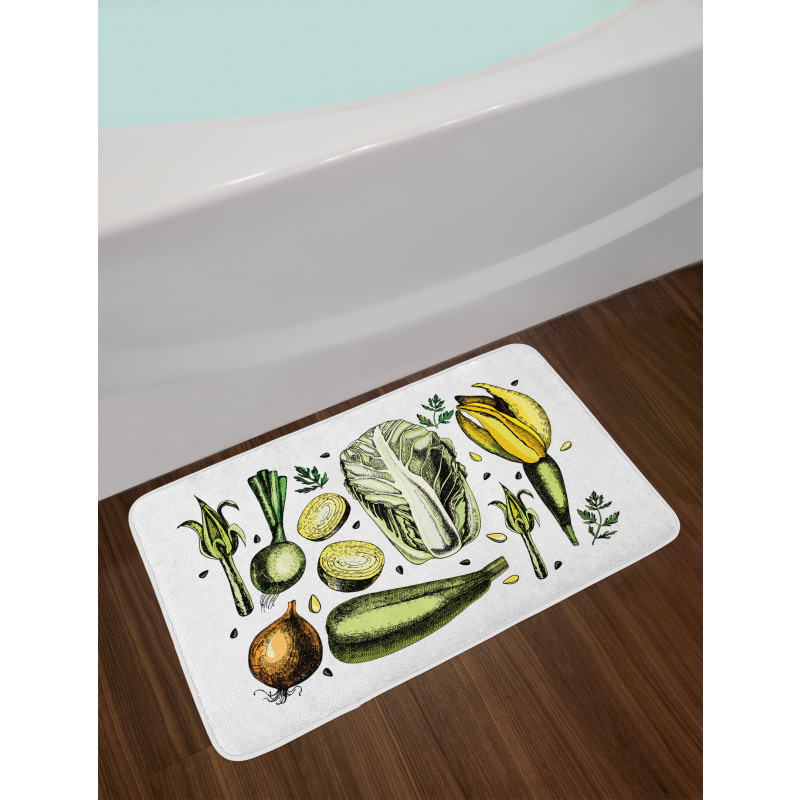 Vegan Diet Theme Bath Mat