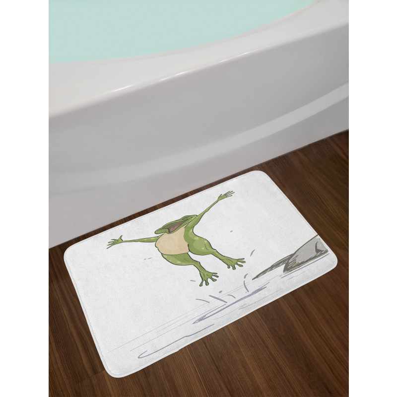 Happy Jumping Toad Humor Bath Mat