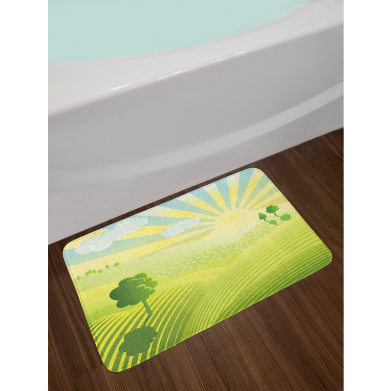 Sunshine Lightens Hills Bath Mat