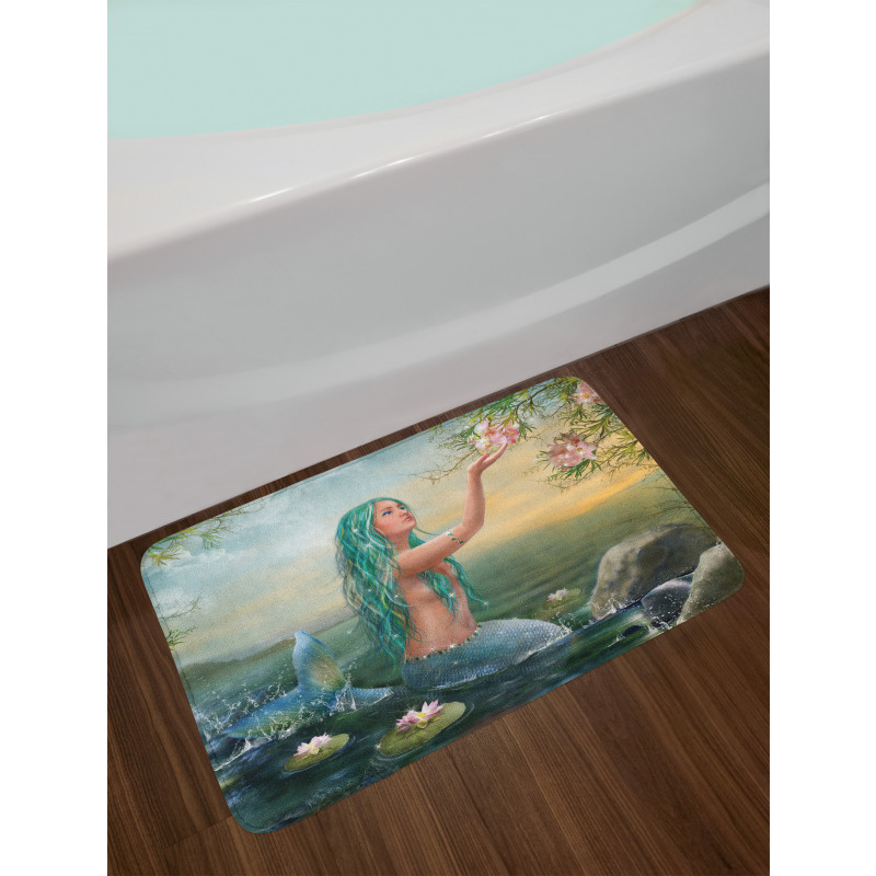 Mermaid and Magnolias Bath Mat