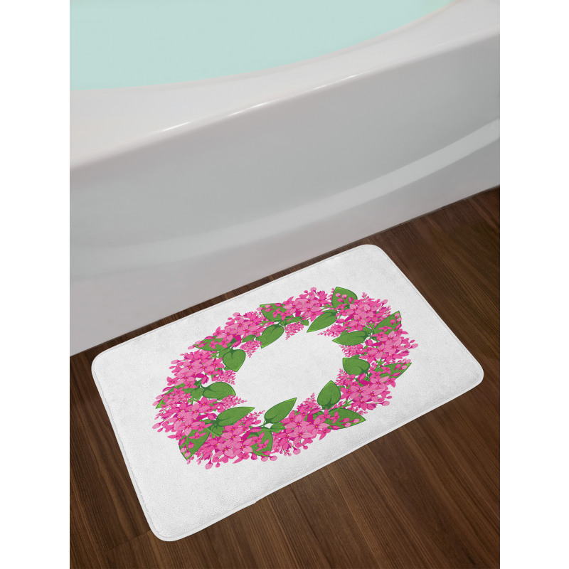 Pink Blossoms Wreath Bath Mat