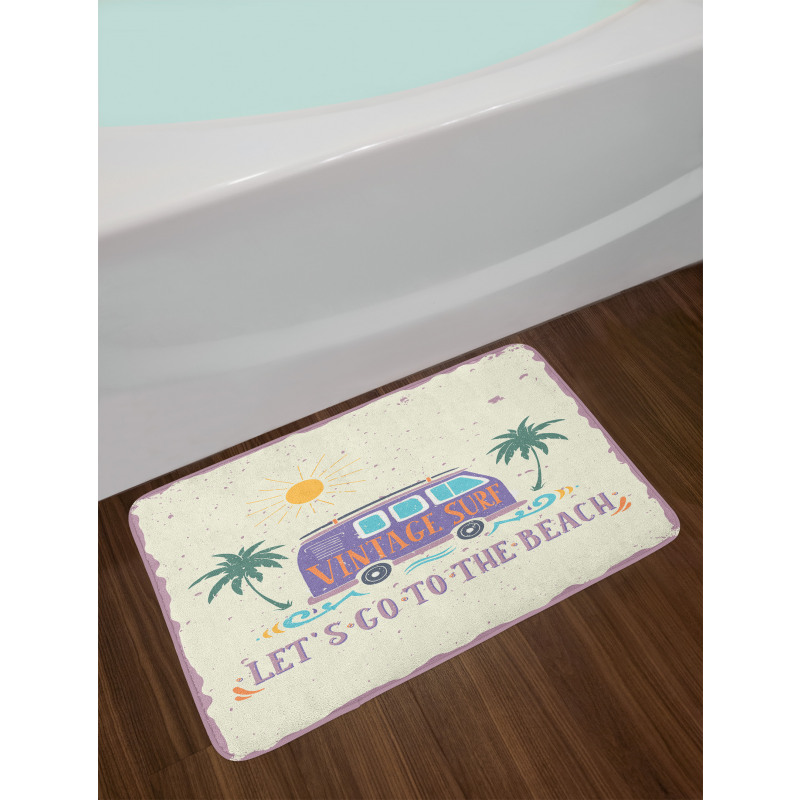 Grunge Beach Words Bath Mat