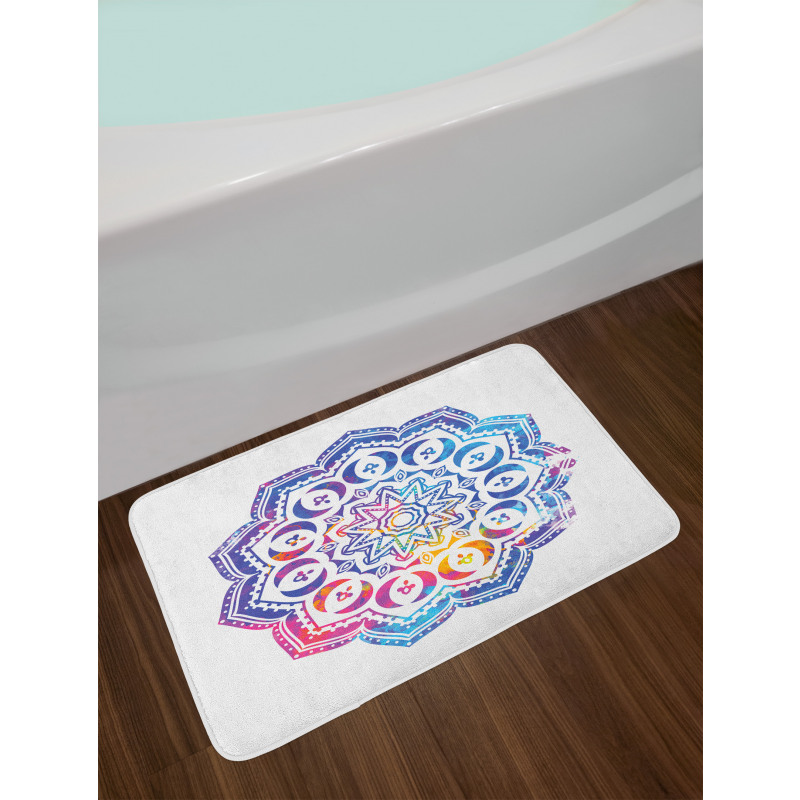 Mandala Effect Soft Colors Bath Mat