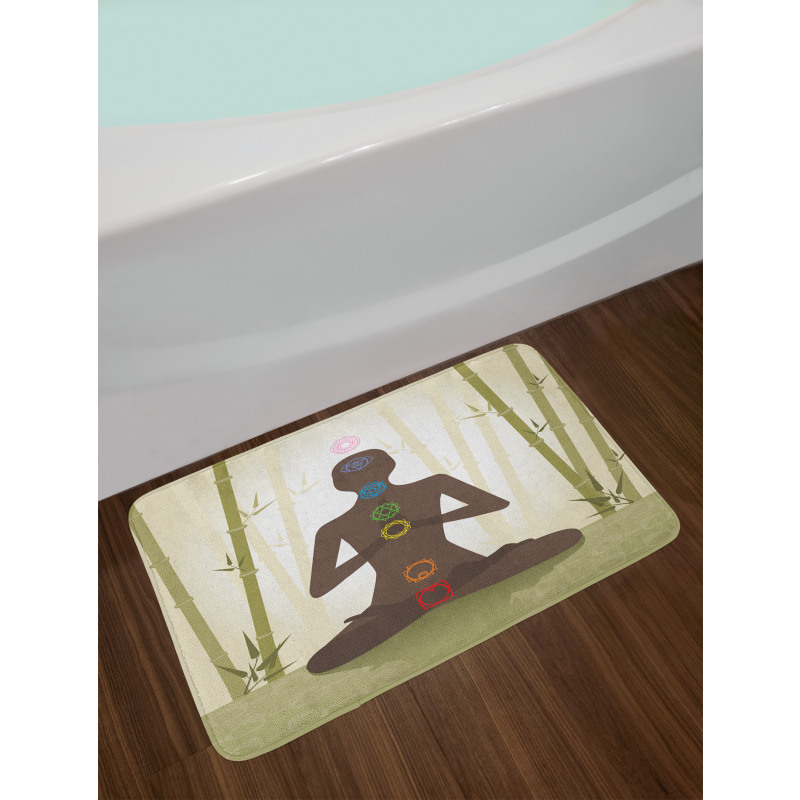 Yoga in Bamboo Stems Bath Mat