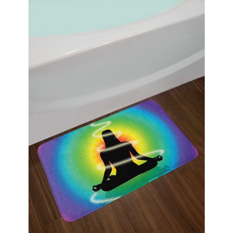 Concentric Rainbow Color Bath Mat